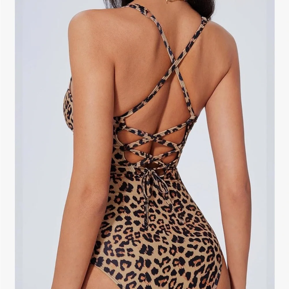 Leopard Print One-Piece Swimsuit - Picture 7 of 11